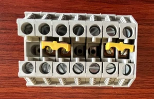 WEIDMULLER WKN10/U Set of 7 TERMINAL BLOCKS On DIN Rail 600V, 70A, 16-6 Gauge - Picture 1 of 3