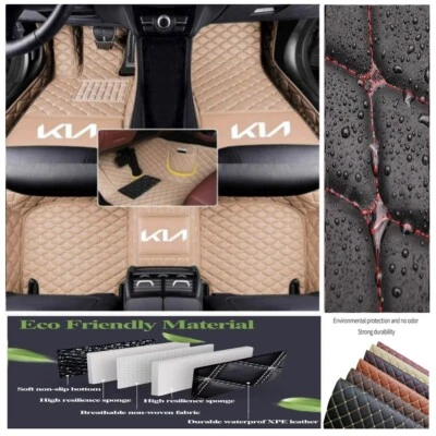Fit for KIA All Series Car Floor Mats Luxury Custom Waterproof Auto Carpets Mats Foto 1 de 4