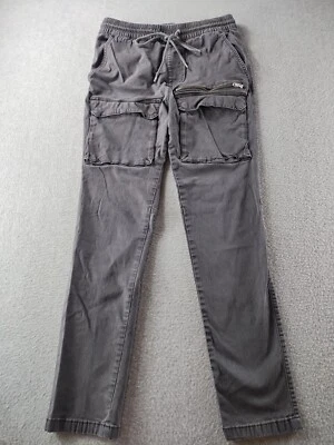 Pantalones de mezclilla Pacsun para hombre grises talla S cargo cintura elástica cordón tiro alto Foto 1 de 4