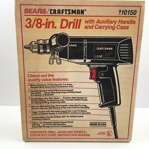 Sears Craftsman Vintage 3/8 in. drill With Carrying Case New Sealed Box 910150
