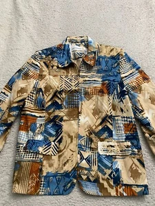 Alfred Dunner Women Velour Montana Sky Long Sleeve Jacket Multicolor Size 12 - Picture 1 of 9