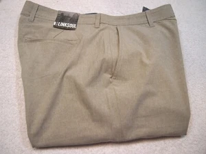 Pantalones de golf LinkSoul Chino Boardwalker de tela de rendimiento nuevos con etiquetas $120 34 x 34 caqui - Imagen 1 de 9