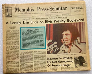 Memphis Press-Scimiter Elvis Presley Todesanzeige  - Bild 1 von 4