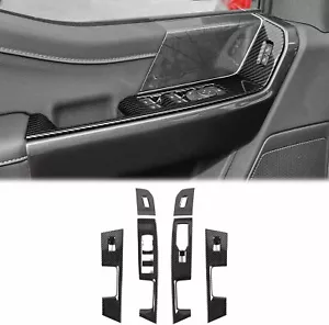 Cubierta de interruptor de panel elevador de ventana de fibra de carbono para Ford F150 2021+ accesorios - Imagen 1 de 10