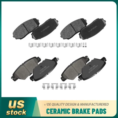 Front Rear Ceramic Disc Brake Pads w/Hardware for Mazda CX-9 2016 2017 2018-2021 - Image 1 of 4