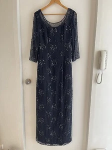 9 10 MORI LEE USA Designer Bead & Sequin Formal Maxi DRESS Gown $2000 RRP USD - Picture 1 of 4