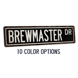 Brewmaster Street Sign Man Cave Beer Decor Home Bar Lounge Brewery 104180021017 - Picture 1 of 10