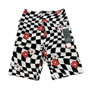 Women s High-Rise Bike Shorts - Wild Fable Black Check S - Picture 1 of 2