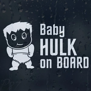 Super Hero Baby Hulk On Board Avengers Car Bumper Window Decal Vinyl Sticker - Picture 1 of 2