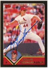Jason Isringhausen Auto Signed IP St. Louis Cardinals 2003 Topps Black #127 #/52