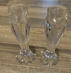 Lenox Vintage 7” Crystal Candlesticks Pair Arctic Bloom Collection Germany - Bild 1 von 1