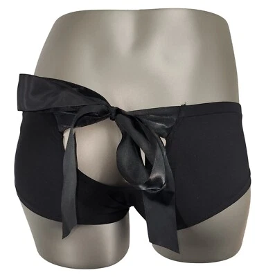 ¿Vintage para mujer nuevo sin etiquetas? Sexy bragas delicadas negras con lazo trasero talla 6 descaradas Foto 1 de 4