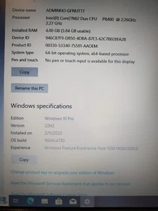 Panasonic Toughbook CF52 P8400 2.2Ghz, 4GB Memory, 160GB Hdd, Charger, Win 10PRO - Picture 1 of 13