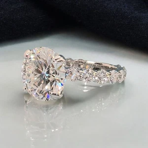 5.60 Ct E VS1 Round Diamond Engagement Ring IGI Certified Lab Grown Platinum - Picture 1 of 14