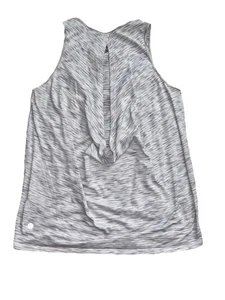Canotta donna Lululemon taglia 6 grigia bianca drappeggio aperto dietro buco della serratura BELLA! - Foto 1 di 8