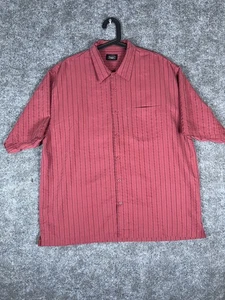 Hagger Flannel Shirt Men’s Size XL Red Button Up Shortsleeve Striped Casual - Picture 1 of 13
