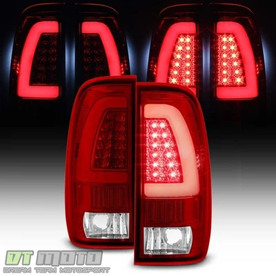 1997-2003 Ford F-150 1999-2007 F-250 F-350 Red LED Light Tube Tail Lights Lamps - Image 1 of 4