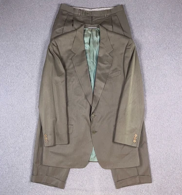 Ermenegildo Zegna Suit Mens 54L / 32x32 Green Soft Silk Wool Blend 2 Piece - Image 1 of 4