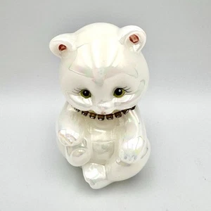 OSO OPALESCENTE FENTON AUTÉNTICO VINTAGE FIRMADO P. FLEAK Hecho a mano en EE. UU. - Imagen 1 de 9