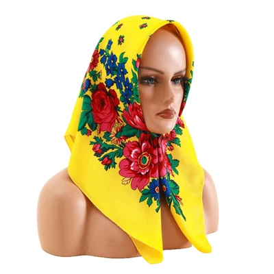 Pañuelo floral retro - versátil pañuelo estampado/envoltura para la cabeza/al por mayor Foto 1 de 4