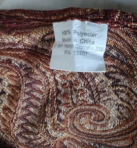 Sam Hedaya Braun Paisley Polyester Tischdecke 58" x 84" Vintage - Bild 1 von 4