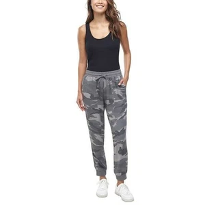 New Splendid Womans Sz XXL Jogger Pants Gray Camo Pull On Comfort Stretch NWT - Picture 1 of 11