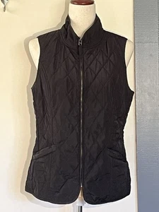 Talbots Weste Damen klein schwarz Rautensteppung Puffer ärmellos Jacke Vest - Bild 1 von 10