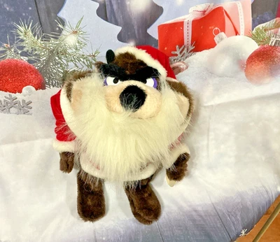 Peluche Warner Bros Tasmanian Devil Santa Warner Bros 1988 12" nuevo con etiquetas Foto 1 de 4