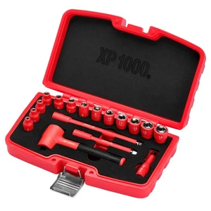 Draper XP1000 VDE Metric Socket Set 1/4"D 17 pc Extension Bars & Ratchet 18115 - Picture 1 of 2