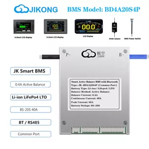 JK Smart BMS 8S-20S 40A LiFePo4 Li ion Battery 0.4A Active Balance Bluetooth Lot - Picture 1 of 35