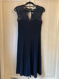 BHS Little Black Dress Lace Top Size 10 - Picture 1 of 5