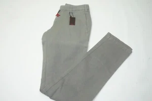 Isaia Tinto Capo 100% Cotton Gray Mens Pants Sz 46R Brand New - Picture 1 of 9