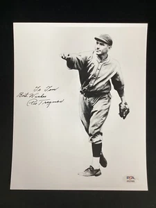 Pie Traynor Signed Photo 8x10 Baseball Pittsburgh B&W Tom Autograph HOF PSA/DNA - Picture 1 of 4