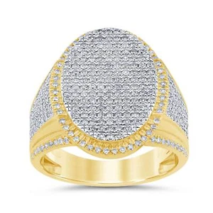 10K SOLID YELLOW GOLD 1.50 CARAT REAL DIAMOND ENGAGEMENT RING WEDDING PINKY BAND - Picture 1 of 1