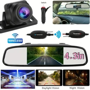 Wireless 4.3' screen rearview mirror display monitor reversing camera TV display - Picture 1 of 6