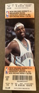 1/20 2004 unbenutzt Club Ticket NBA New Orleans Hornets vs Mil Bucks Baron Davis - Bild 1 von 2