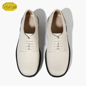 Zapatos Oxford Derby para hombre Firenze Atelier Embo color crema con suela vibram - Imagen 1 de 12