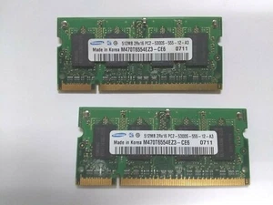 2 PCS: Samsung 512 Memory Module 200pin 667MHz PC2-5300S M470T6554EZ3-CE6 - Picture 1 of 1