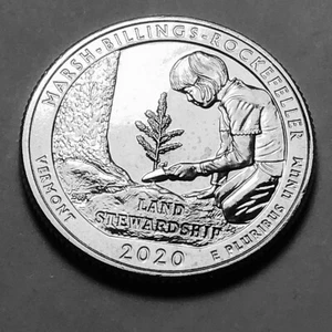 2020 P Vermont Marsh Billings Rockafeller NHP ATB series unc from mint roll - Picture 1 of 4