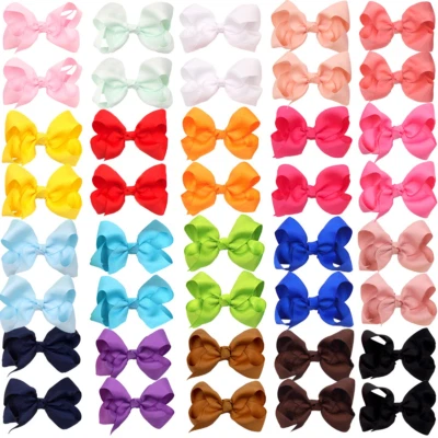 JOYOYO 40PCS 3Inch Hair Bows for Girls Grosgrain Ribbon Bow Toddler Hair - Image 1 of 4
