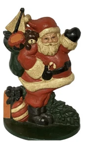 VINTAGE CAST IRON SANTA DOOR STOP CHRISTMAS FOLK ART PRIMITIVE - Picture 1 of 9