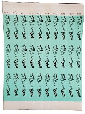 DUPONT 100 3/4" AQUA (Sunday) TYVEK WRISTBANDS, PAPER WRISTBANDS