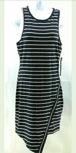 Feathers Juniors Sleeveless Striped Asymmetrical Short Dress Short Casual Large - Picture 1 of 4