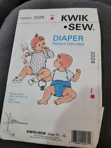 Kwik Sew Sewing Pattern 2026 Unisex Romper &Diaper Vintage Cut - Picture 1 of 3