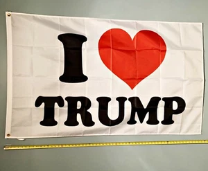 DONALD TRUMP FLAG *FREE SHIP USA SELLER!* I Love Trump W USA Poster Sign 3x5' - Picture 1 of 1