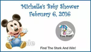 10 boletos de baby shower rascado para bebé Mickey Mouse juego personalizado - Imagen 1 de 1