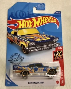 Hot Wheels 2020 HW Flames 2/10 '57 Plymouth Fury Collectible 168/250 BRAND NEW! - Picture 1 of 4
