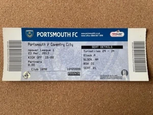 2012/13 PORTSMOUTH V COVENTRY CITY 23-03-2013 LEAGUE 1 MATCH TICKET - Picture 1 of 1