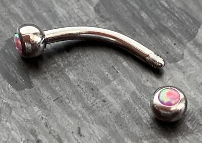 1 pieza Doble Ópalo 16g Barra Curvada Calibre 16 Cejas Anillo Piercing Cuerpo Joyería Foto 1 de 3