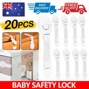 20x Child Kids Baby Safety Locks Door Drawer Cupboard Oven CabinetAdhesive Belt - Picture 1 of 10